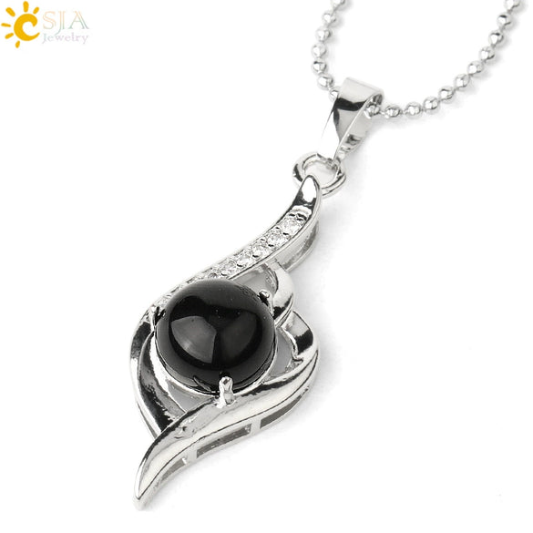 Wholesale Minimalist Heart Shaped Natural Crystal Stone And Zircon Silver Clavicle Pendant Necklace