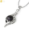 Wholesale Minimalist Heart Shaped Natural Crystal Stone And Zircon Silver Clavicle Pendant Necklace