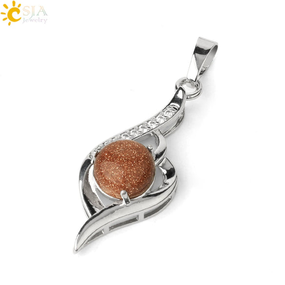 Wholesale Minimalist Heart Shaped Natural Crystal Stone And Zircon Silver Clavicle Pendant Necklace