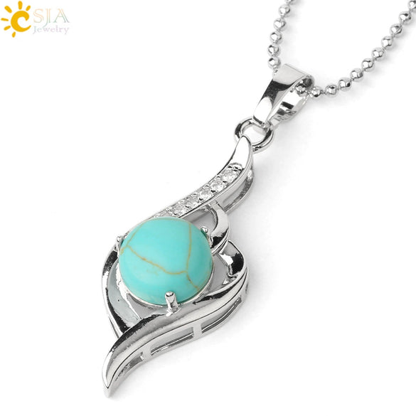 Wholesale Minimalist Heart Shaped Natural Crystal Stone And Zircon Silver Clavicle Pendant Necklace