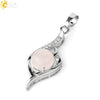 Wholesale Minimalist Heart Shaped Natural Crystal Stone And Zircon Silver Clavicle Pendant Necklace