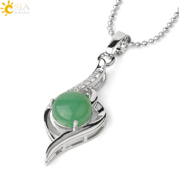 Wholesale Minimalist Heart Shaped Natural Crystal Stone And Zircon Silver Clavicle Pendant Necklace