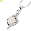 Wholesale Minimalist Heart Shaped Natural Crystal Stone And Zircon Silver Clavicle Pendant Necklace