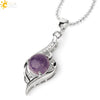 Wholesale Minimalist Heart Shaped Natural Crystal Stone And Zircon Silver Clavicle Pendant Necklace