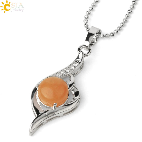 Wholesale Minimalist Heart Shaped Natural Crystal Stone And Zircon Silver Clavicle Pendant Necklace
