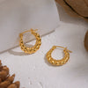 Wholesale Minimalist Hemp Texture Ushaped Stainless Steel Stud Earrings For Women With Pvd Furnace Vacuum Real Gold Plating
