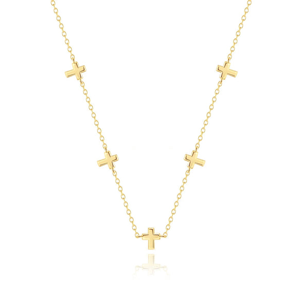 Wholesale Minimalist Hip Hop Cross Pendant Clavicle Chain For Women 925 Sterling Silver With Geometric Pattern And Electroplating