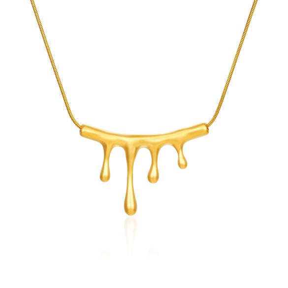Wholesale Minimalist Hiphop Hornshaped Real Gold Plated Titanium Steel Snake Bone Chain Necklace For Women