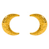Wholesale Minimalist Ins Style Geometric Stainless Steel 18K Gold Plated Hammered Moon Earrings For Women