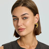 Wholesale Minimalist Ins Style Geometric Stainless Steel 18K Gold Plated Hammered Moon Earrings For Women