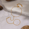 Wholesale Minimalist Ins Style White Zircon Stainless Steel Vacuum Plated Finger Chain Bracelet For Women