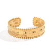 Wholesale Minimalist Ins Style Wide Surface Hollow Titanium Steel 18K Gold Plated Electroplated Geometric Bracelet