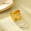 Wholesale Minimalist Irregular Geometric Opening Adjustable Stainless Steel Ring With Electroplating For Women