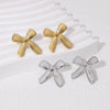 Wholesale Minimalist 18K Gold Electroplated Stainless Steel Bow Tie Earrings For Women