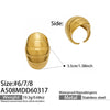 Wholesale Minimalist Light Luxury Geometric Shape Stainless Steel Electroplated 18K Real Gold Water Drop Ring Set For Women