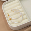 Wholesale Minimalist Light Luxury Stainless Steel 14K Gold Plated Pearl C Shaped Geometric Earrings For Women