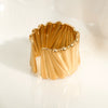 Wholesale Minimalist Light Luxury Stainless Steel Open Ring With Vertical Line Texture And Electroplating For Women