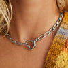 Wholesale Minimalist Love Lock Necklace Copper O Chain Heart Shape Pendant Electroplating