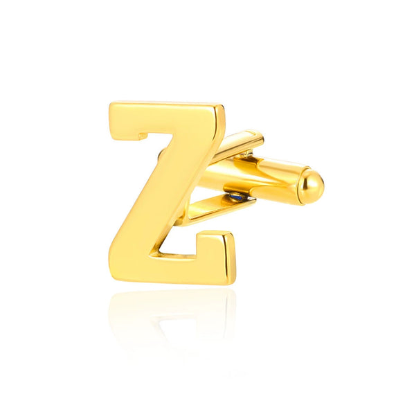 Wholesale Minimalist Men's Stainless Steel Clothing Cufflinks With Letters And Electroplating