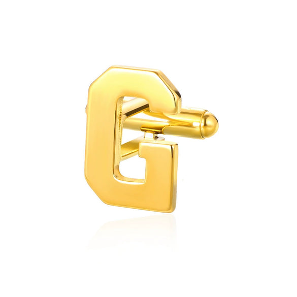 Wholesale Minimalist Men's Stainless Steel Clothing Cufflinks With Letters And Electroplating