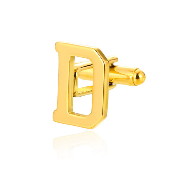 Wholesale Minimalist Men's Stainless Steel Clothing Cufflinks With Letters And Electroplating