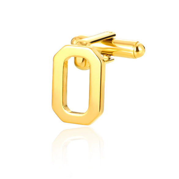 Wholesale Minimalist Men's Stainless Steel Clothing Cufflinks With Letters And Electroplating