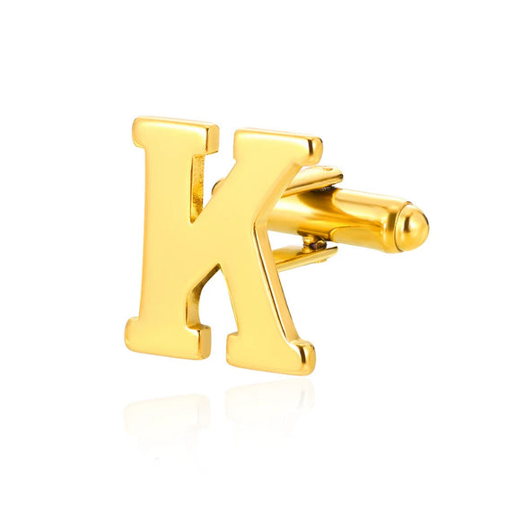 Wholesale Minimalist Men's Stainless Steel Clothing Cufflinks With Letters And Electroplating
