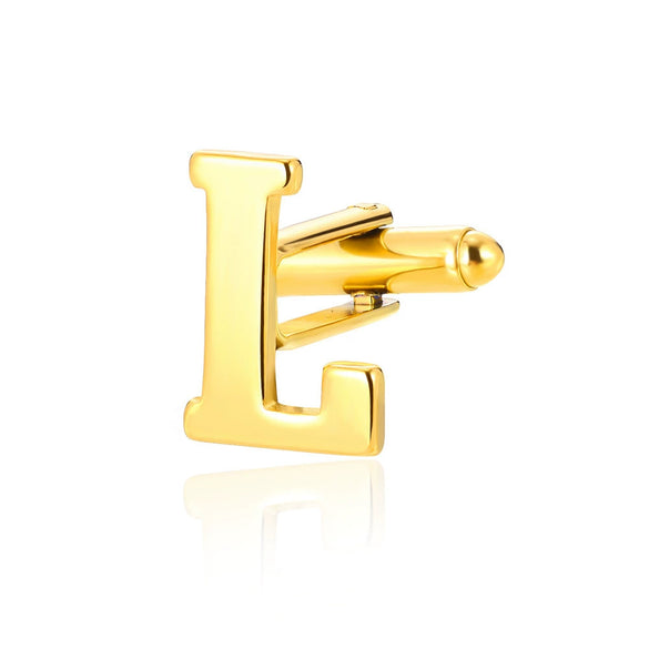 Wholesale Minimalist Men's Stainless Steel Clothing Cufflinks With Letters And Electroplating