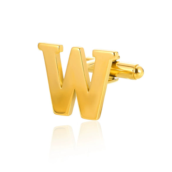 Wholesale Minimalist Men's Stainless Steel Clothing Cufflinks With Letters And Electroplating
