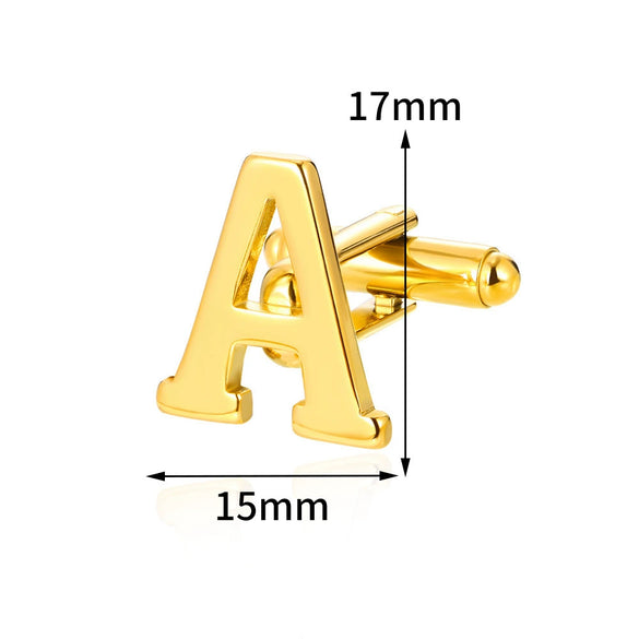 Wholesale Minimalist Men's Stainless Steel Clothing Cufflinks With Letters And Electroplating