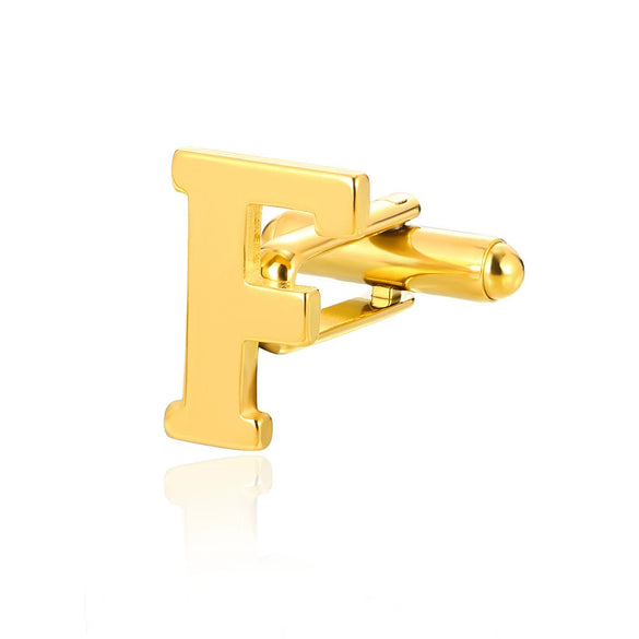 Wholesale Minimalist Men's Stainless Steel Clothing Cufflinks With Letters And Electroplating