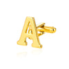 Wholesale Minimalist Men's Stainless Steel Clothing Cufflinks With Letters And Electroplating