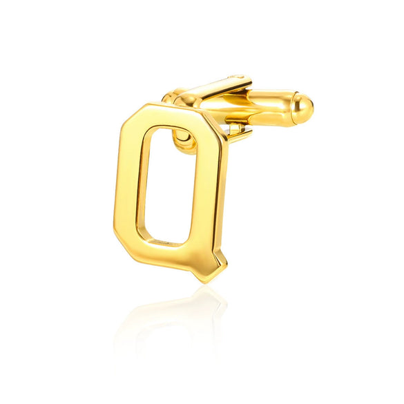 Wholesale Minimalist Men's Stainless Steel Clothing Cufflinks With Letters And Electroplating