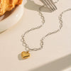 Wholesale Minimalist Modern Constellation Heart Pendant Necklace In Stainless Steel With Bamboo Chain And Pvd Furnace Vacuum Real Gold Plating For Unisex