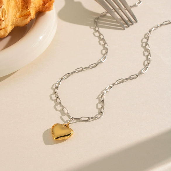 Wholesale Minimalist Modern Constellation Heart Pendant Necklace In Stainless Steel With Bamboo Chain And Pvd Furnace Vacuum Real Gold Plating For Unisex