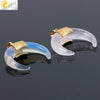 Wholesale Minimalist Natural Crystal Moonstone Semiprecious Stone Copper Buckle Pendant Jewelry With Electroplating