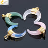 Wholesale Minimalist Natural Crystal Moonstone Semiprecious Stone Copper Buckle Pendant Jewelry With Electroplating