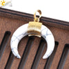 Wholesale Minimalist Natural Crystal Moonstone Semiprecious Stone Copper Buckle Pendant Jewelry With Electroplating