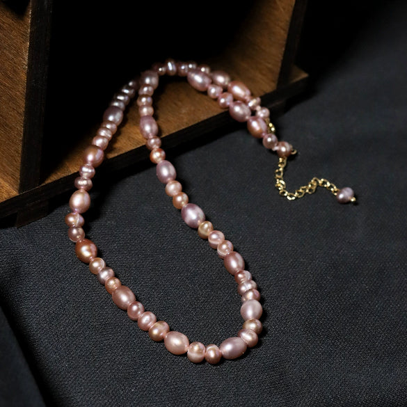 Wholesale Minimalist Natural Geometric Freshwater Pearl Clavicle Chain Necklace With Electroplating For Women