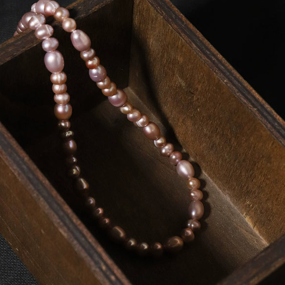 Wholesale Minimalist Natural Geometric Freshwater Pearl Clavicle Chain Necklace With Electroplating For Women