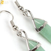Wholesale Minimalist Natural Stone And Copper Accessories Hexagonal Prism Bullet Pendant Earrings