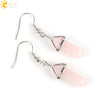 Wholesale Minimalist Natural Stone And Copper Accessories Hexagonal Prism Bullet Pendant Earrings