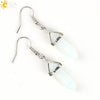 Wholesale Minimalist Natural Stone And Copper Accessories Hexagonal Prism Bullet Pendant Earrings
