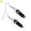 Wholesale Minimalist Natural Stone And Copper Accessories Hexagonal Prism Bullet Pendant Earrings