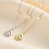 Wholesale Minimalist Natural Style Silver Clavicle Chain With Freshwater Rice Beads And Beach Conch Pendant Electroplated S925 Sterling Silver Necklace For Women