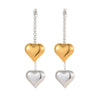 Wholesale Minimalist Niche Ins Wind Women's Stainless Steel 18K Plated Heart Shape Earrings