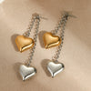 Wholesale Minimalist Niche Ins Wind Women's Stainless Steel 18K Plated Heart Shape Earrings