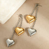 Wholesale Minimalist Niche Ins Wind Women's Stainless Steel 18K Plated Heart Shape Earrings