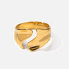 Wholesale Minimalist Open Arc Ring Titanium Steel Gold Plated Geometric Women's Jewelry