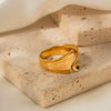 Wholesale Minimalist Open Arc Ring Titanium Steel Gold Plated Geometric Women's Jewelry